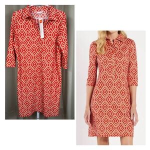 Jude Connally Susanna Shirtdress Garden Lattice Paprika Print – NWT Women's  M